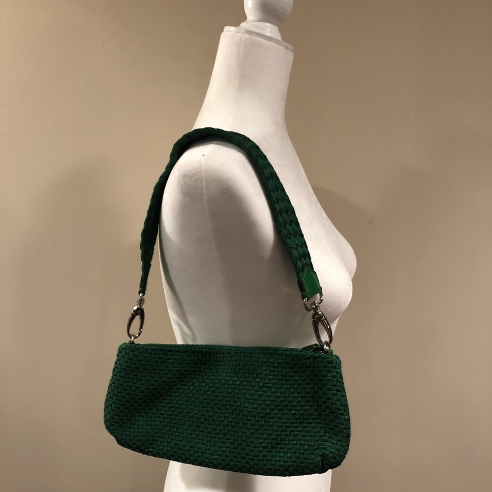 Green woven bag
